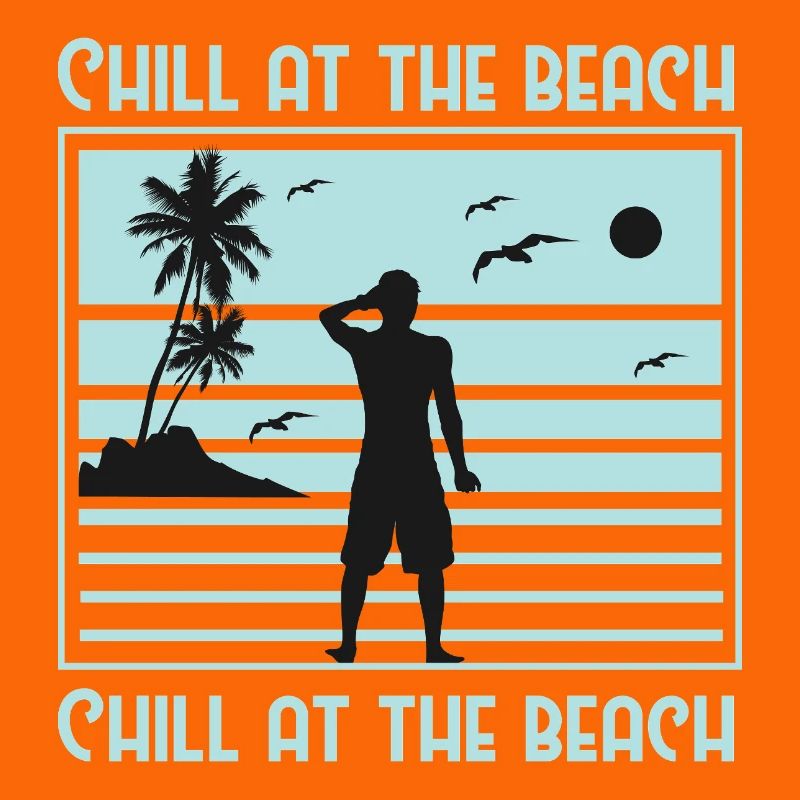 Conception de silhouette de plage décontractée