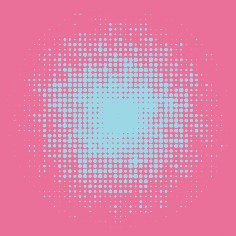dotted round background light blue