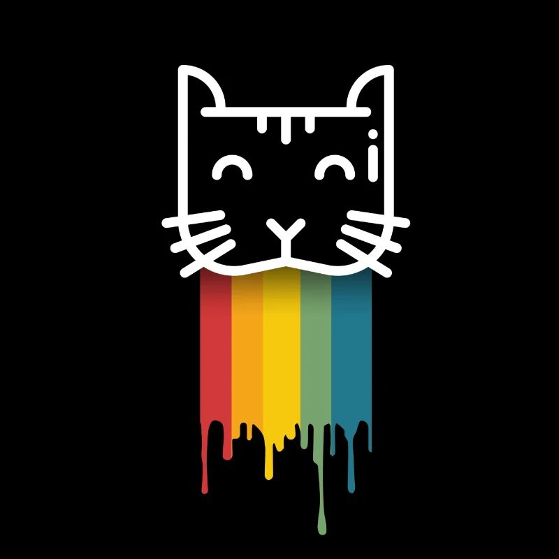 Katze Regenbogen kotzend Geschenk Regenbogenkatze