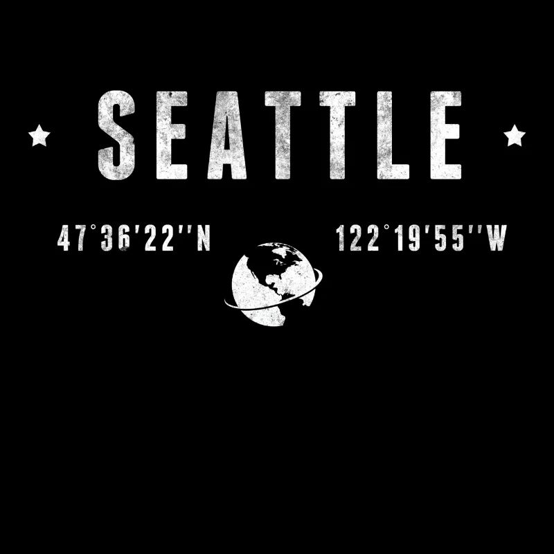 Seattle Coordonnées Géographiques Stylisées