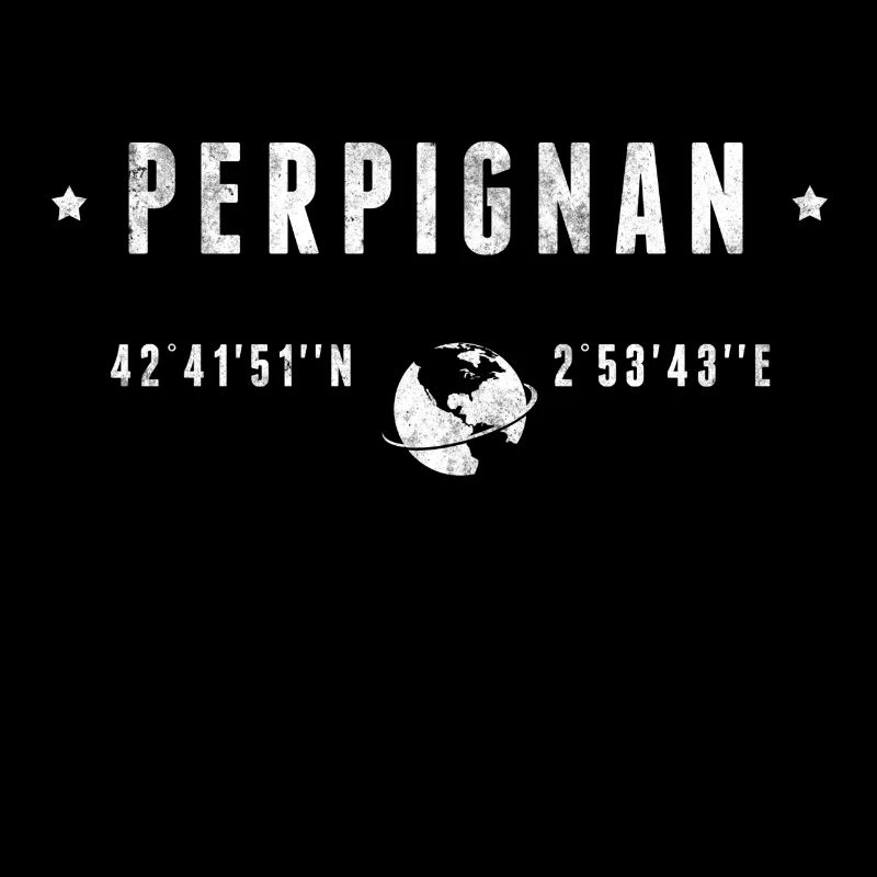 Perpignan Coordonnées Géographiques Stylisées