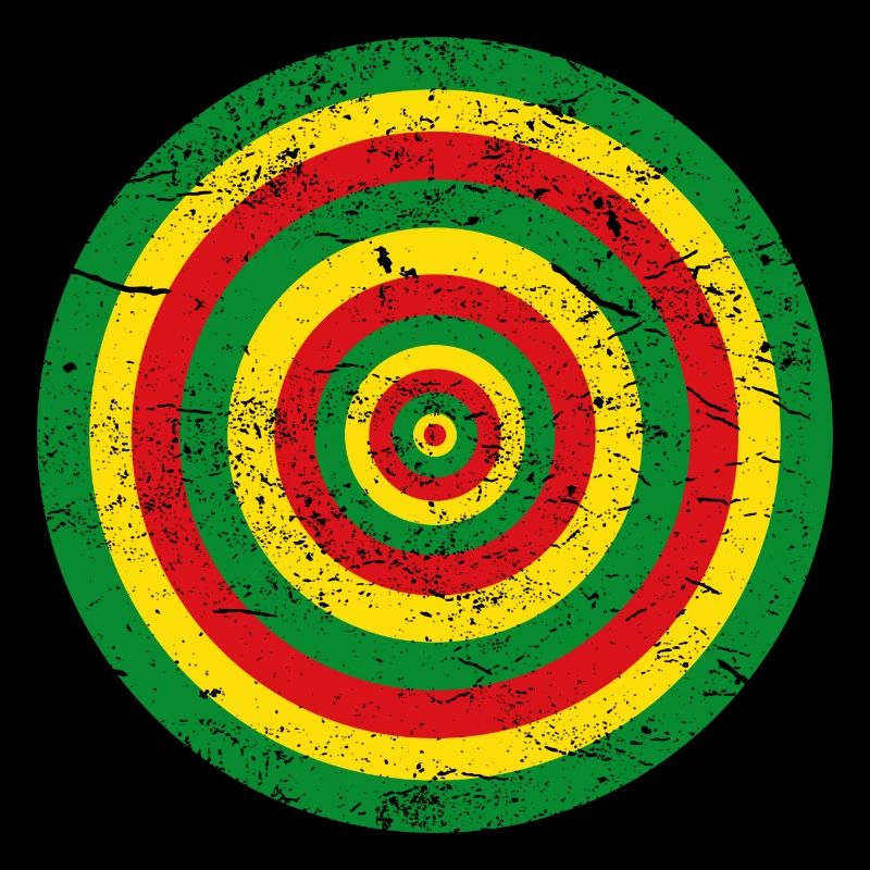 Rasta-Farbkreis-Vintage-Effekt Jah
