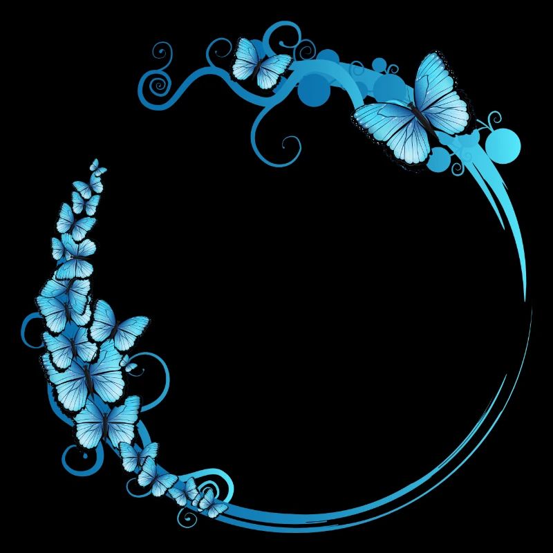 blue butterfly frame for your own texts