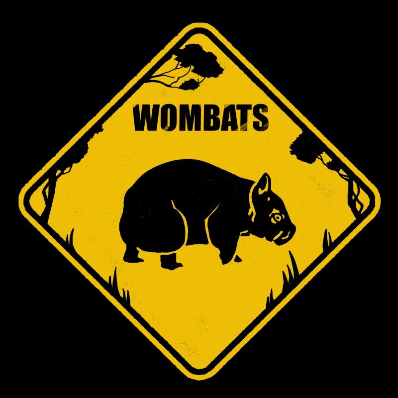Wombat panneau de signalisation jaune