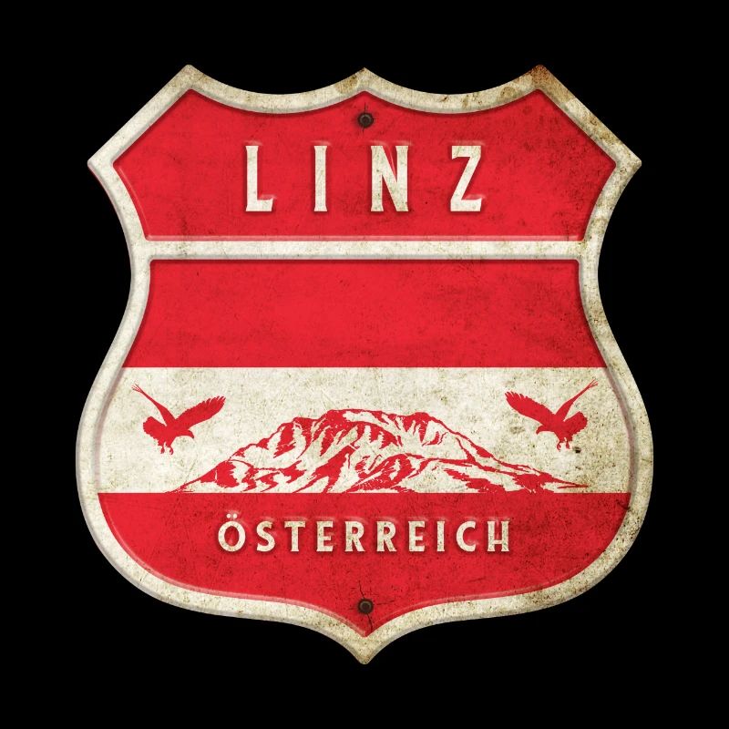 Linz Autriche Armoiries Drapeaux Design