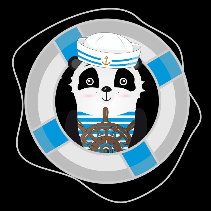 panda mignon en tant que marin dans un look marine
