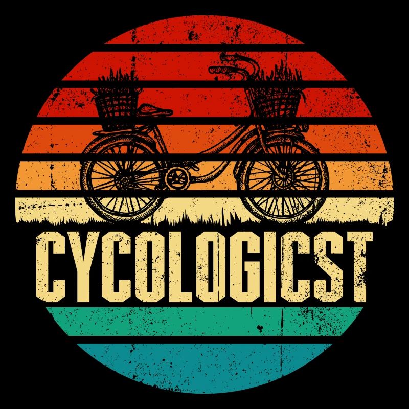 Retro Sunset Cyclist Vintage-Logo