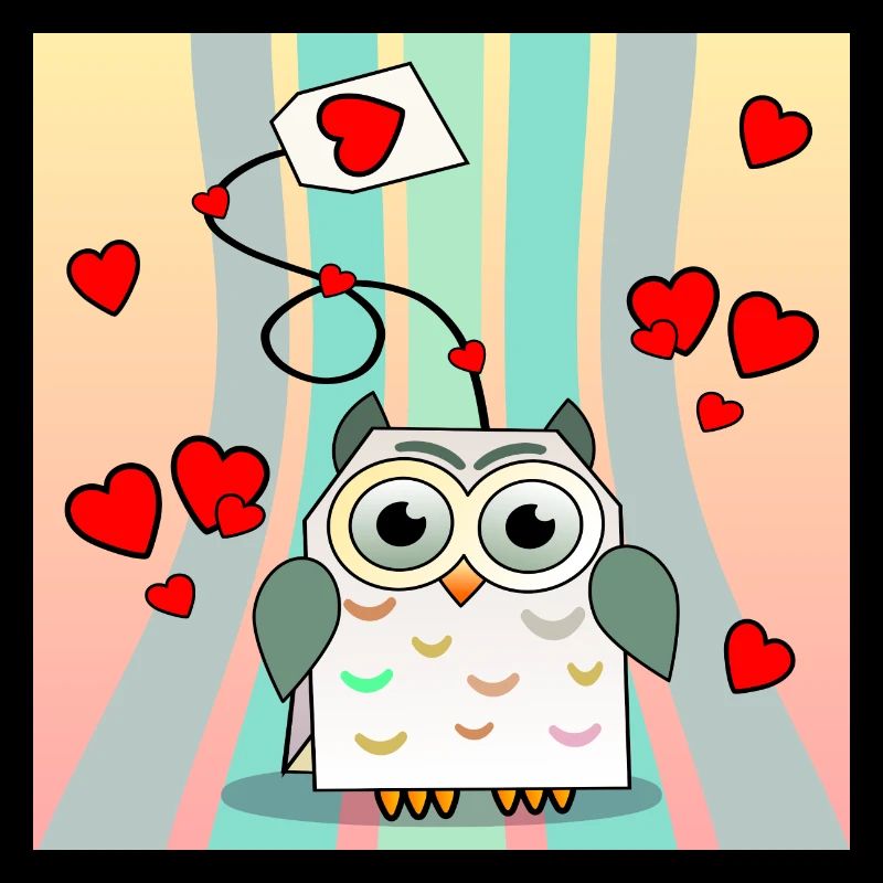 Animaux de la Saint-Valentin - Sachets de thé Hiboux
