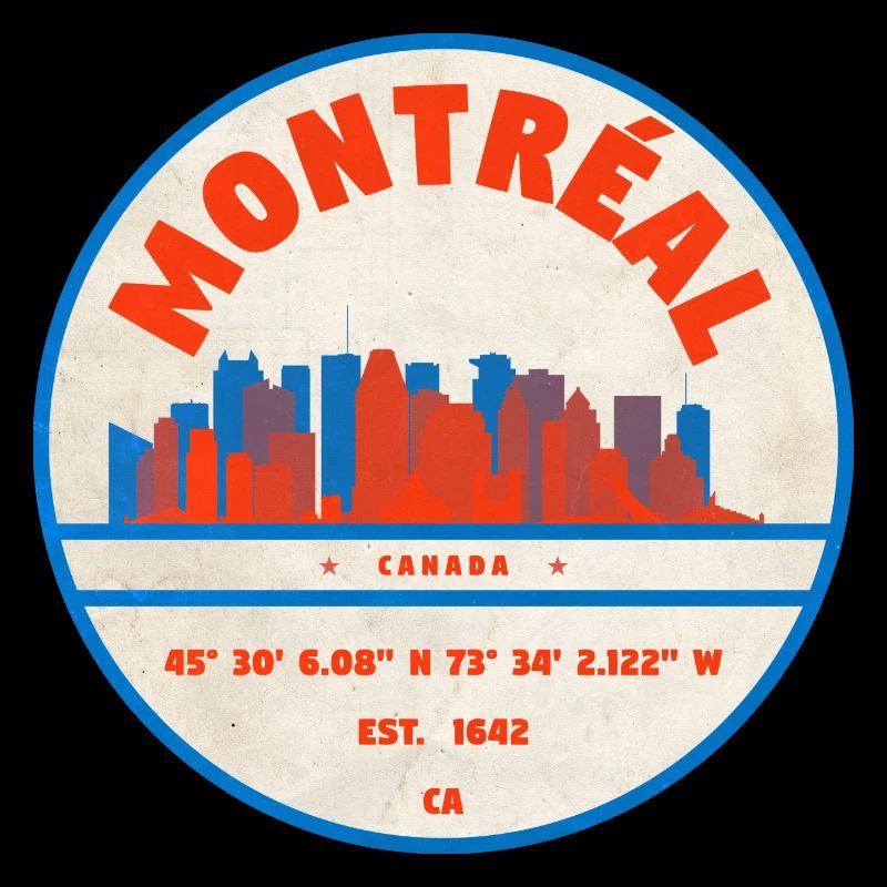 Montréal Kanada Skyline Emblem Design