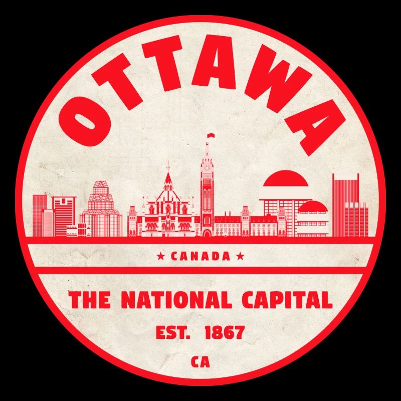 Emblème rétro de la capitale nationale d’Ottawa