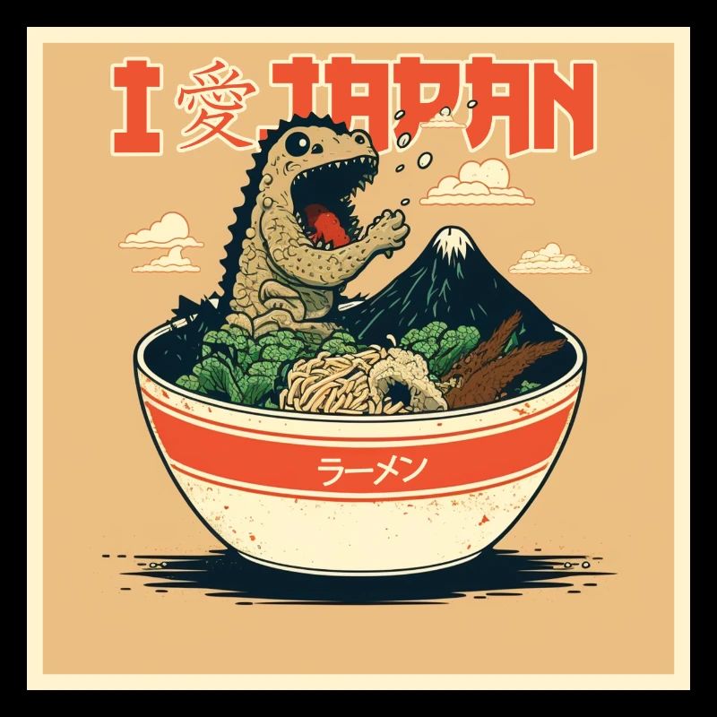Ramen-Dino im Pop-Art Stil