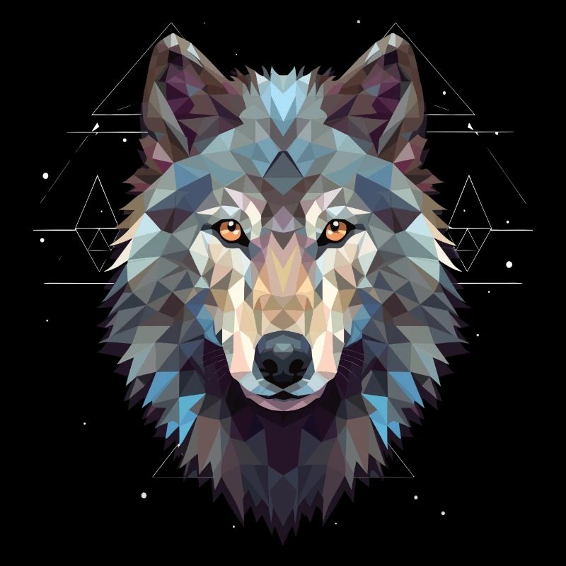Geometrischer Wolfskopf