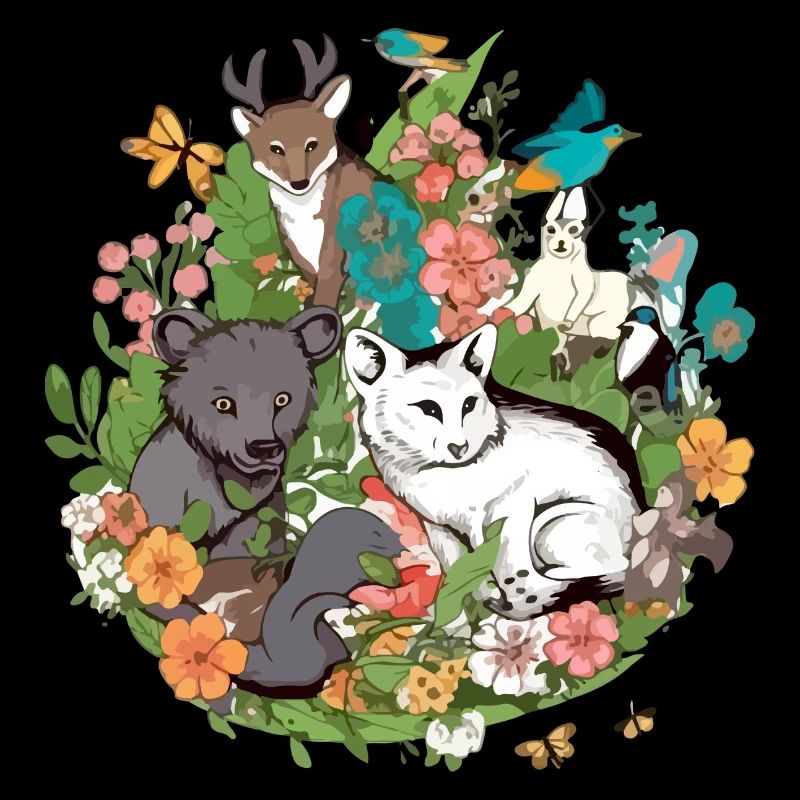 Tiere in Blumen n°1