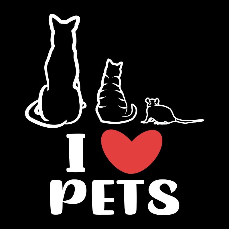 J’aime les animaux de compagnie Chien Cat Rat Déclaration