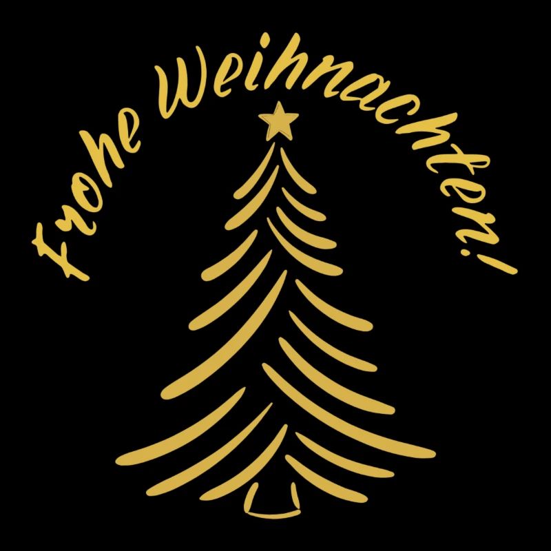 Merry Christmas Christmas Tree Golden