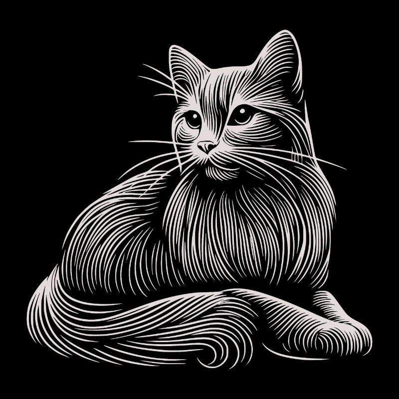 chat blanc motifs traits lumière
