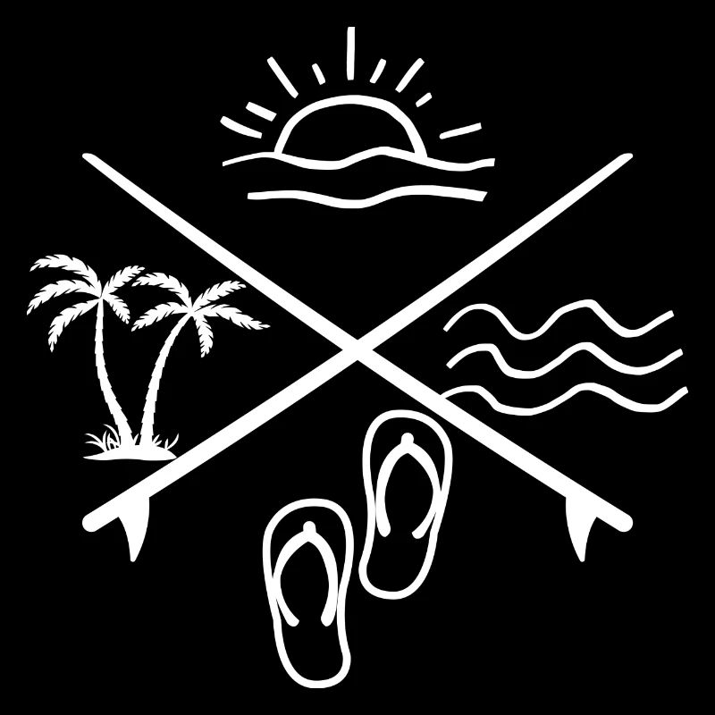 Crossed Beach Icon Sunset