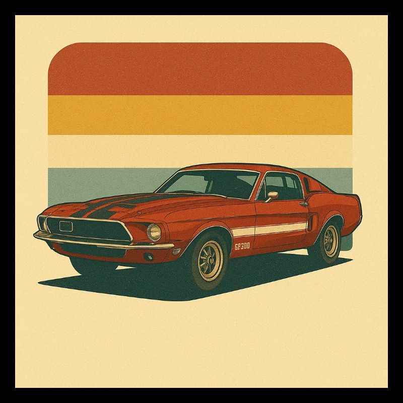 Retro Shelby with Vintage Flag