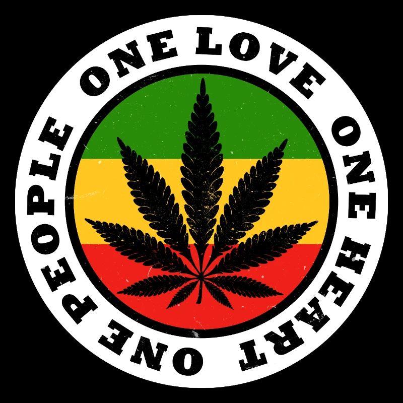 Peace and Love Rasta Leaf Design