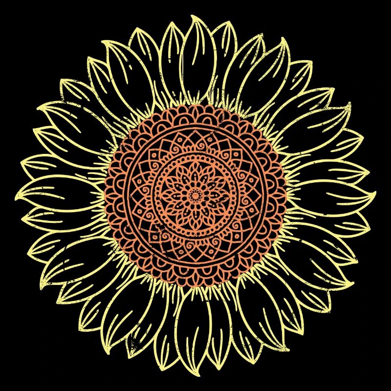 Kompliziertes Mandala Sonnenblumen-Design