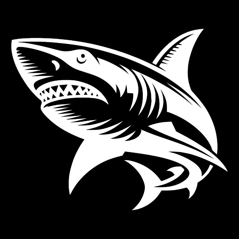Big Ocean Shark Tattoo Diver Design