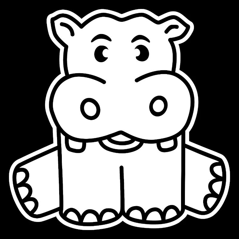 Baby Hippo Nilpferd Tier Cartoon Geschenk Kinder