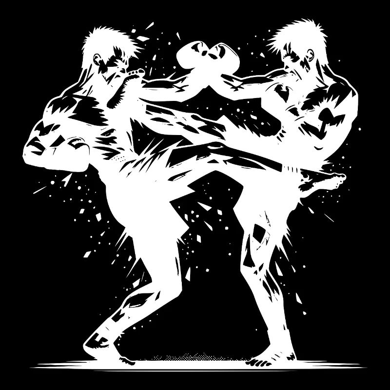 Doppelschlag Thai Boxing der Ring brennt heftig