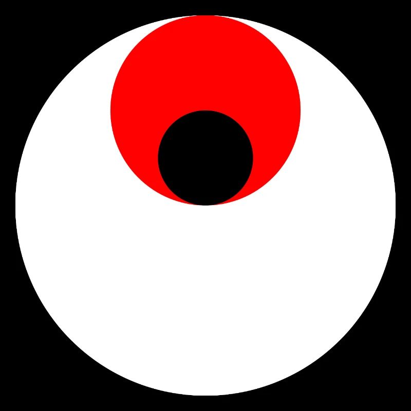 3 Kreise, weiß, rot und schwarz