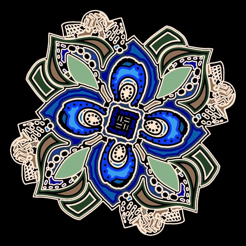 Fleur de mandala extravagante sarcelle
