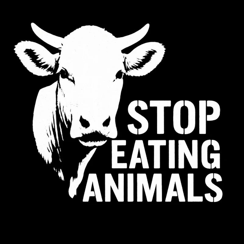 Silhouette de vache arrête de manger des animaux