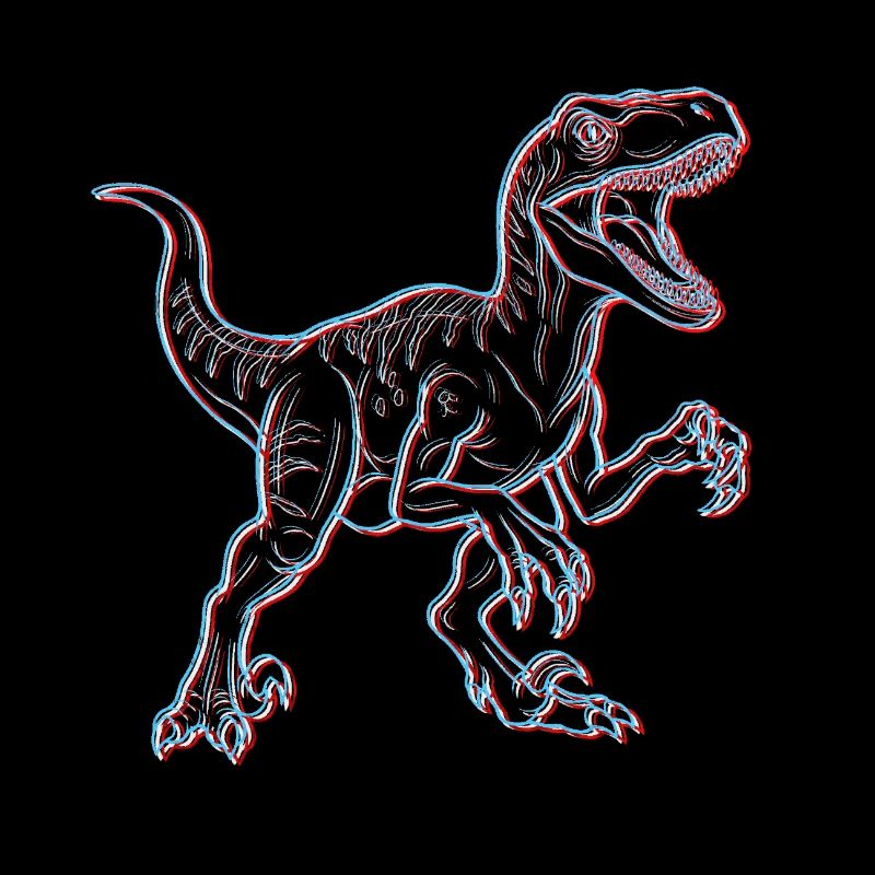Neon Dinosaurier 3D Skelett