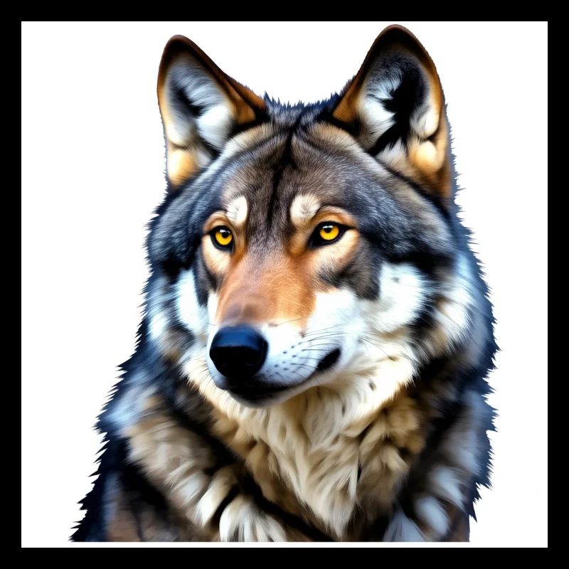Porträt eines Wolfes mit gelben Augen