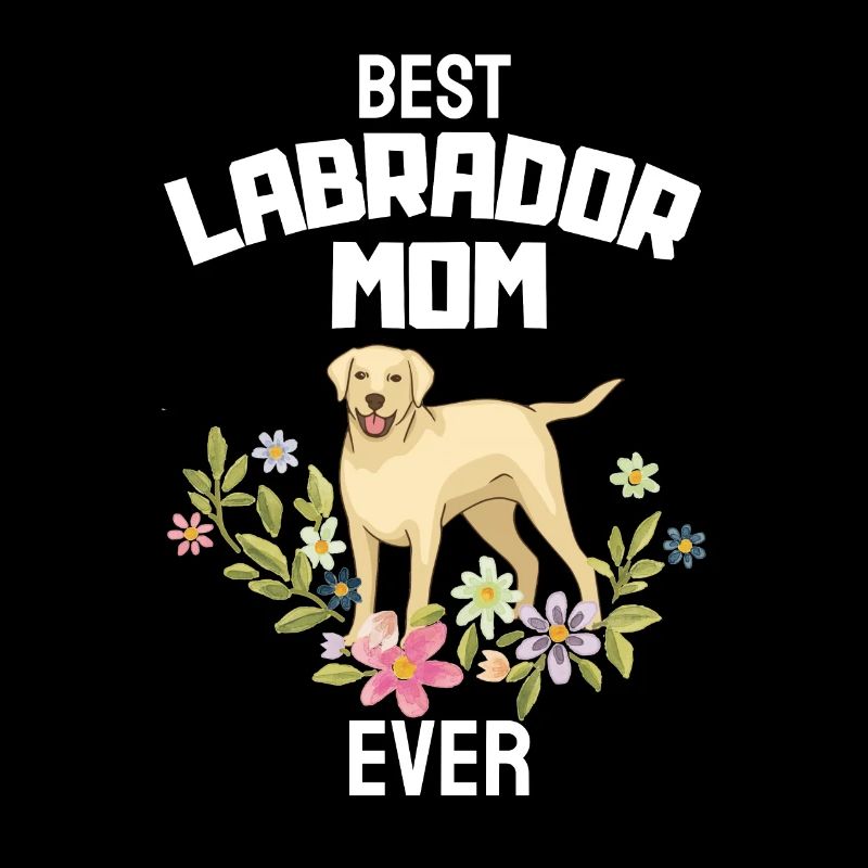 Chiens Fleurs Labrador Mama