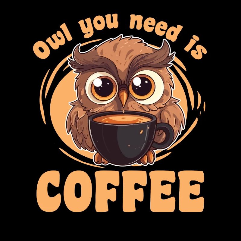 Eulen Wortspiel für Kaffeetrinker - Kaffee Eulen