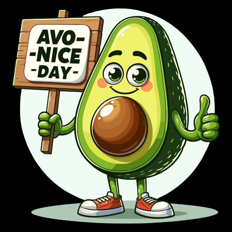 Funny and funny avocado with Avo-Nice Day