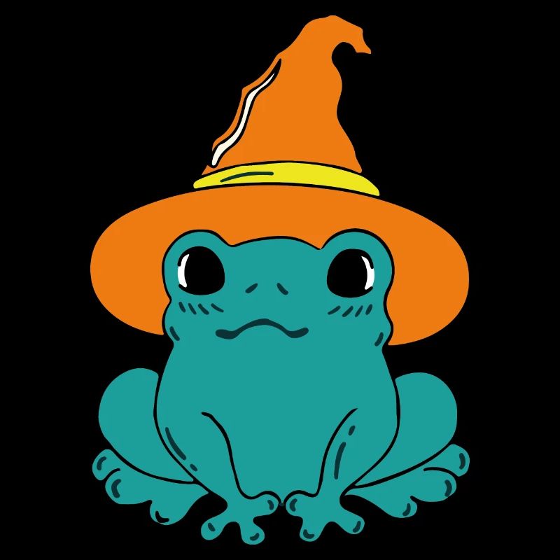 Green Frog with Witch Hat – Halloween Design