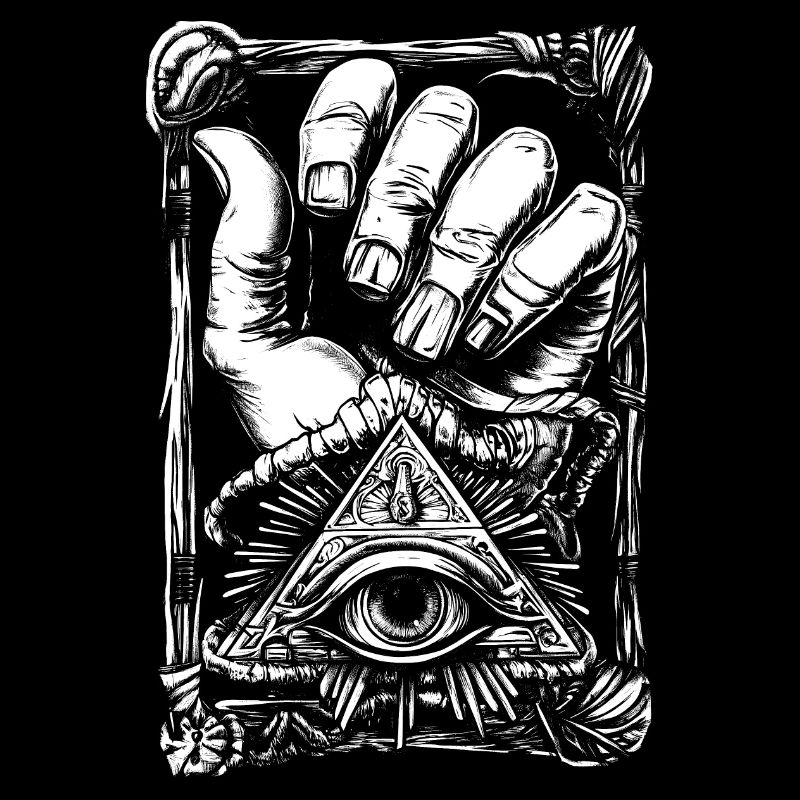 Oeil en pyramide rétro punk