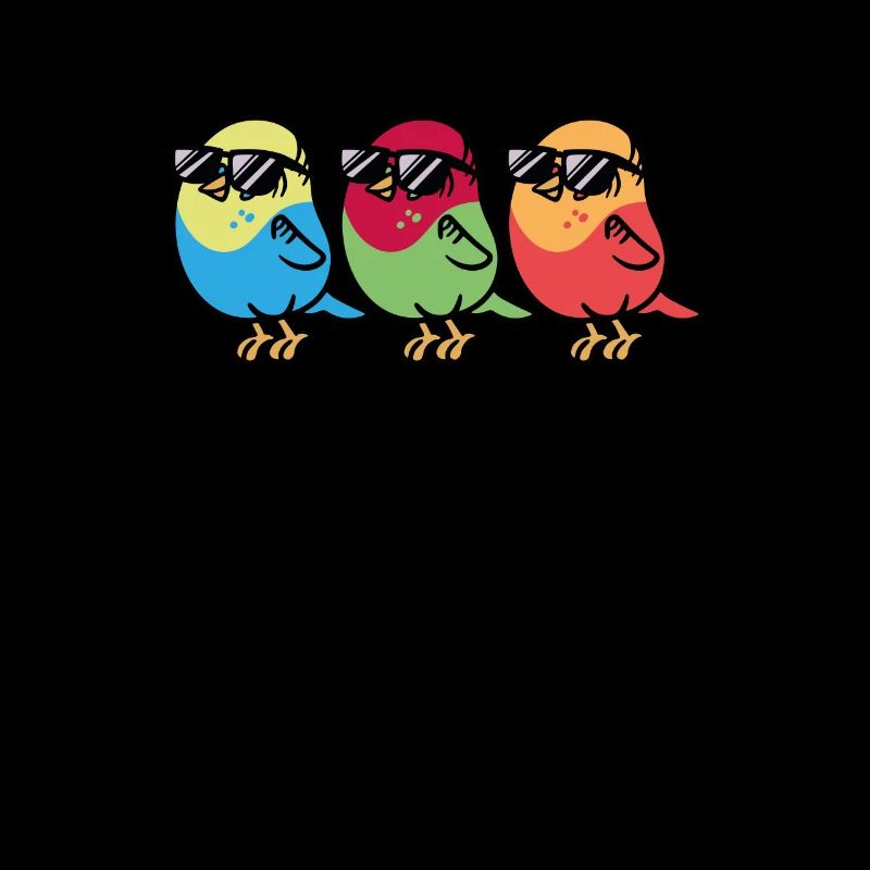 Three birds with sunglasses