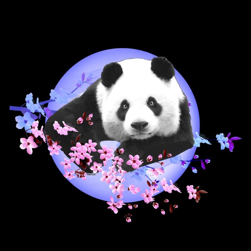 Panda,Panda Bear,Coloré,Graffiti,Peinture,Fleur de cerisier