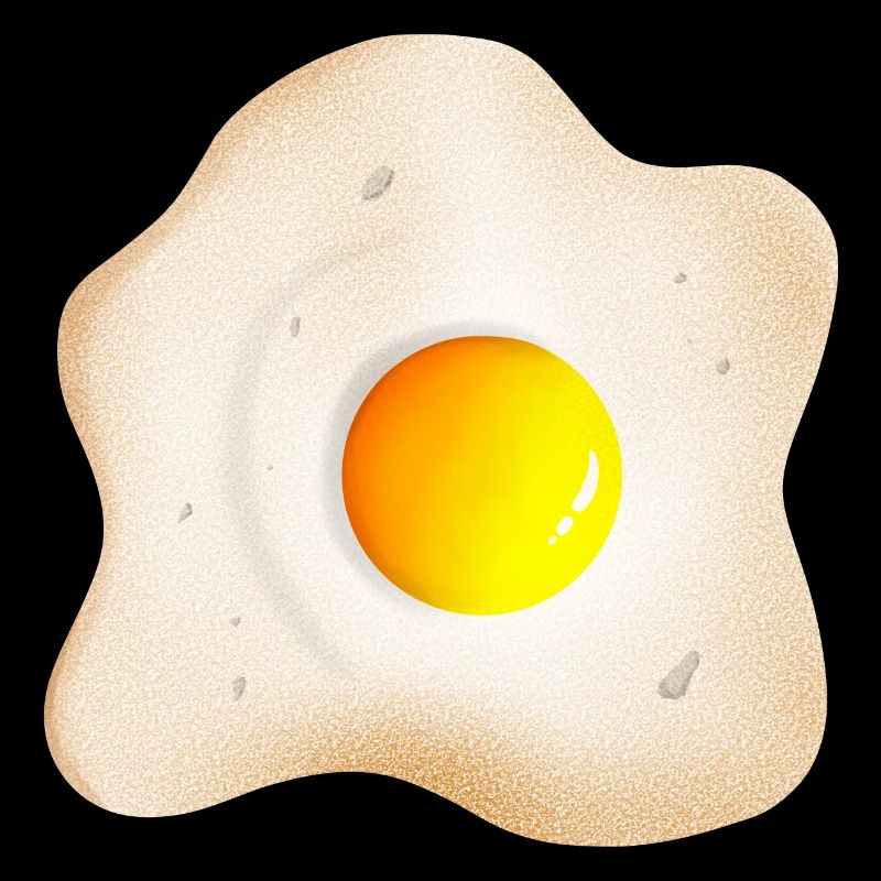 Fried fried egg with egg yolk and egg whites