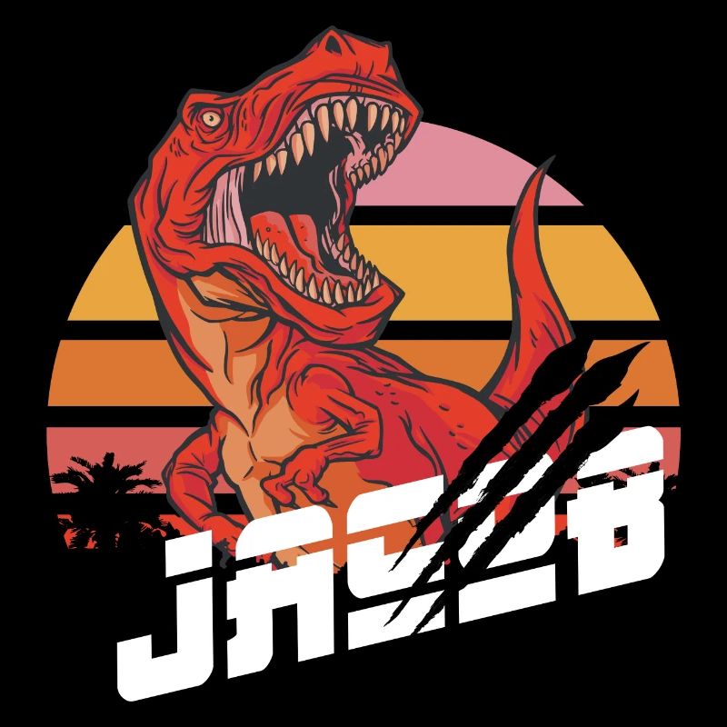 JACOB - Beautiful Boy Name with T-REX Dino