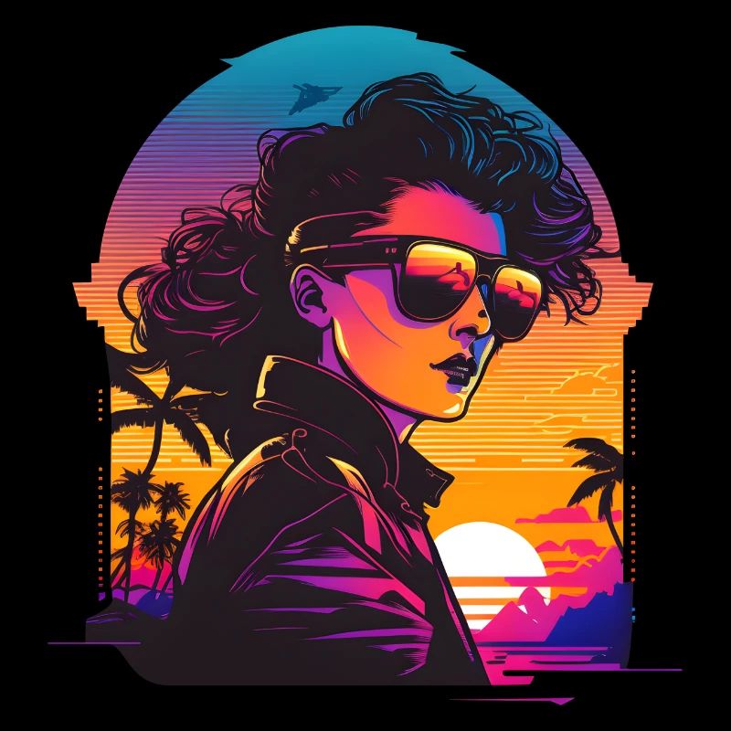 Synthwave femme Sunset