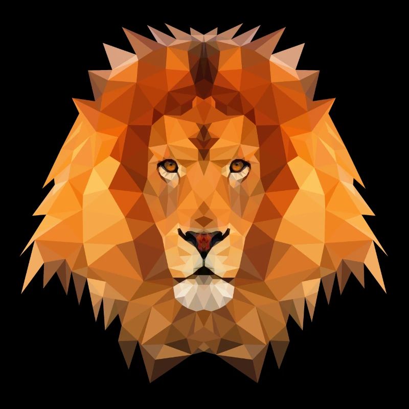 Lion tête de polygone de lion