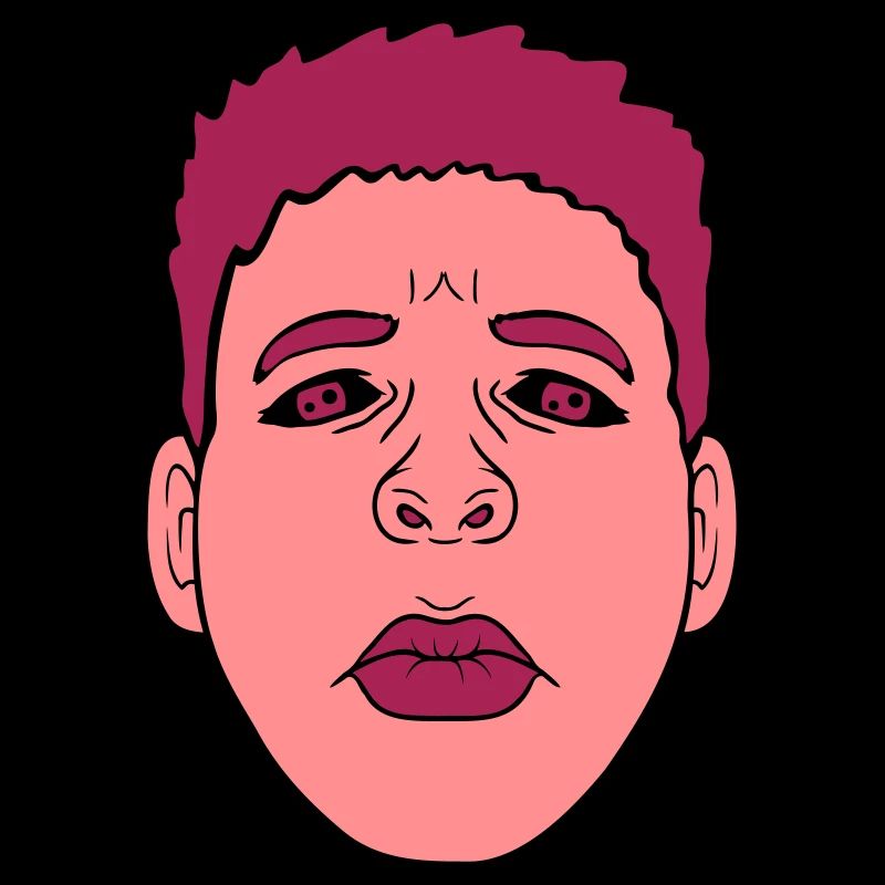 Design baiser bouche visage triste