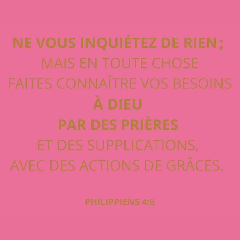 PHILIPPIENS 4:6 - VERSET DE LA BIBLE - Couleur or