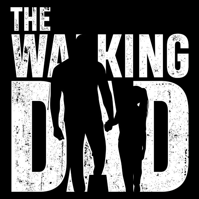 Silhouette de marche avec papa