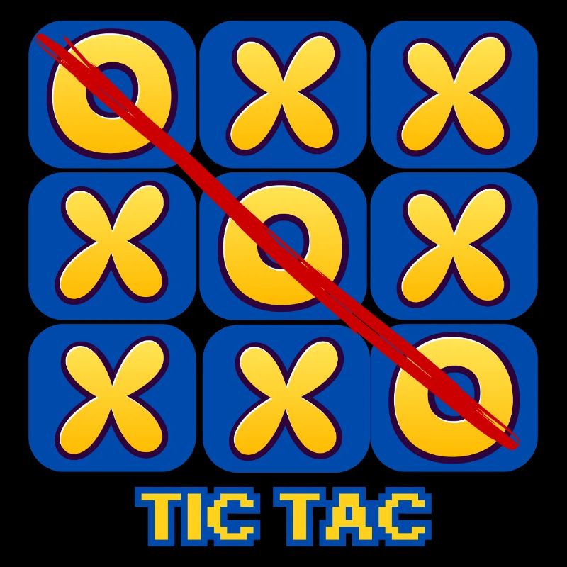 Retro-Tic-Tac-Toe-Spielabend-Grafik
