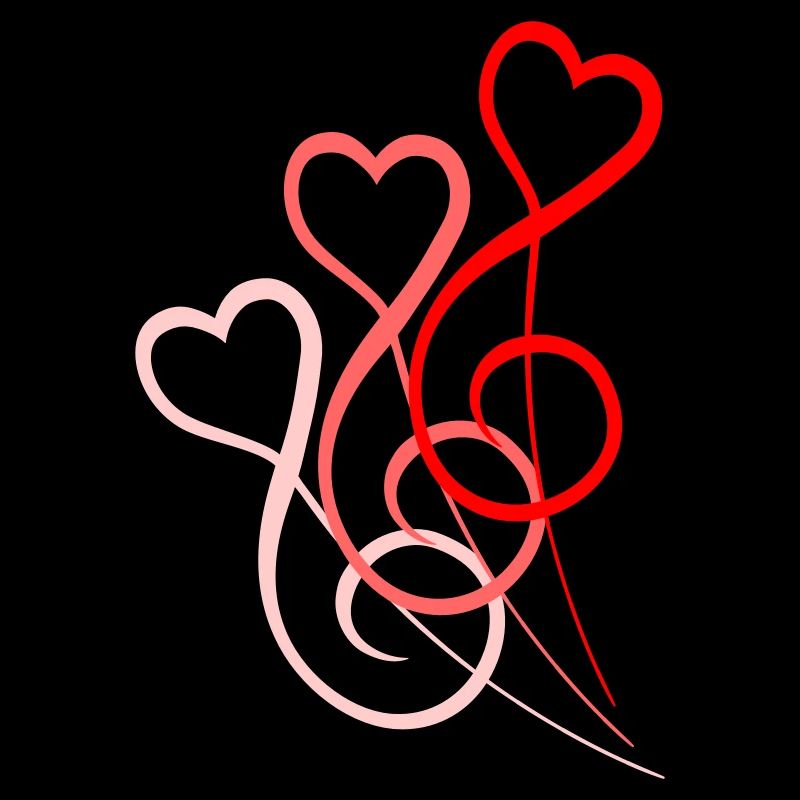 3 Musique Amour notes de clé de basse cœurs