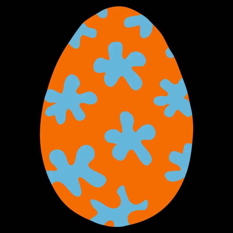 Oeuf de Pâques orange et bleu