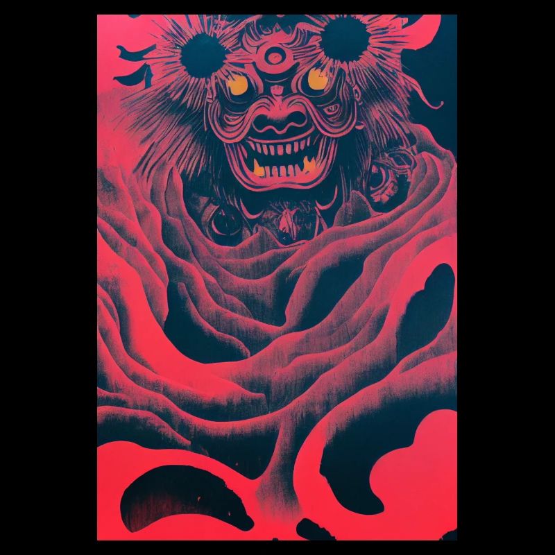 Japan Maske Hannya Dämon Judo Kampf Krieger Teufel